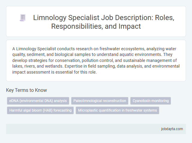 Limnology Specialist Job Description: Roles, Responsibilities, and Impact