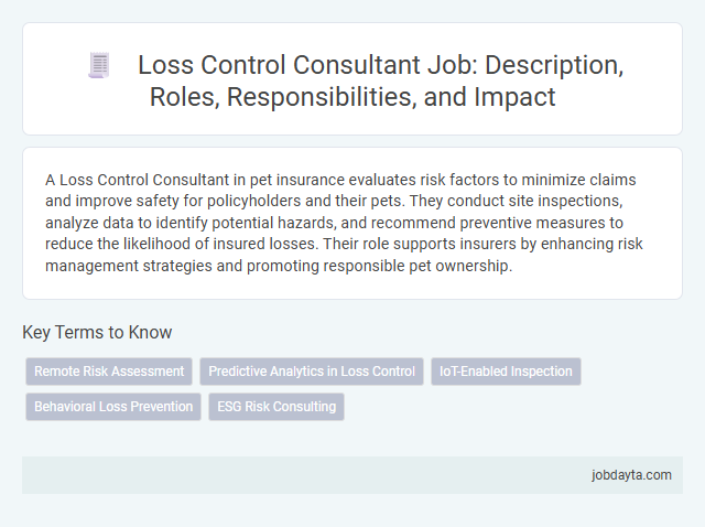 Loss Control Consultant Job: Description, Roles, Responsibilities, and Impact