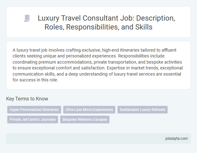 Luxury Travel Consultant Job: Description, Roles, Responsibilities, and Skills