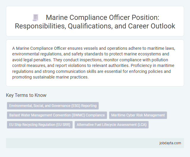 Marine Compliance Officer Position: Responsibilities, Qualifications, and Career Outlook