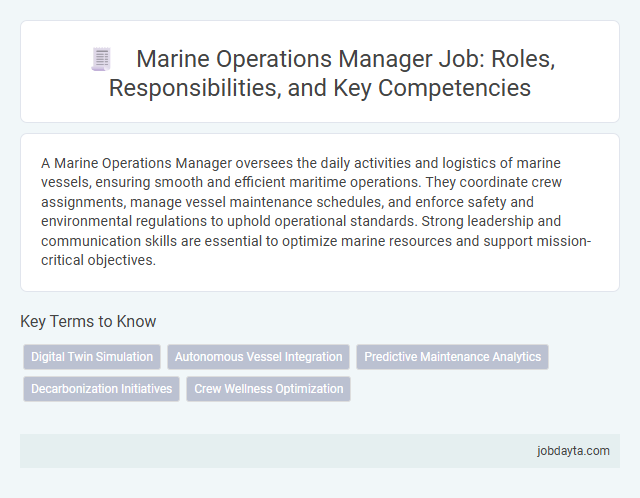 Marine Operations Manager Job: Roles, Responsibilities, and Key Competencies