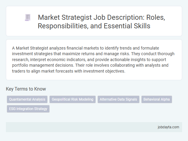 Market Strategist Job Description: Roles, Responsibilities, and Essential Skills