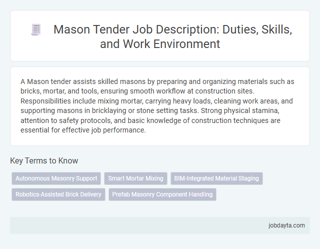 Mason Tender Job Description: Duties, Skills, and Work Environment