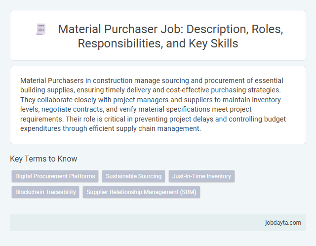 Material Purchaser Job: Description, Roles, Responsibilities, and Key Skills