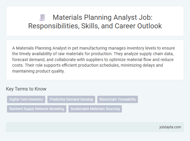 Materials Planning Analyst Job: Responsibilities, Skills, and Career Outlook