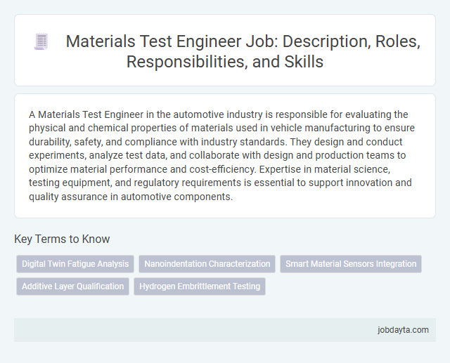 Materials Test Engineer Job: Description, Roles, Responsibilities, and Skills