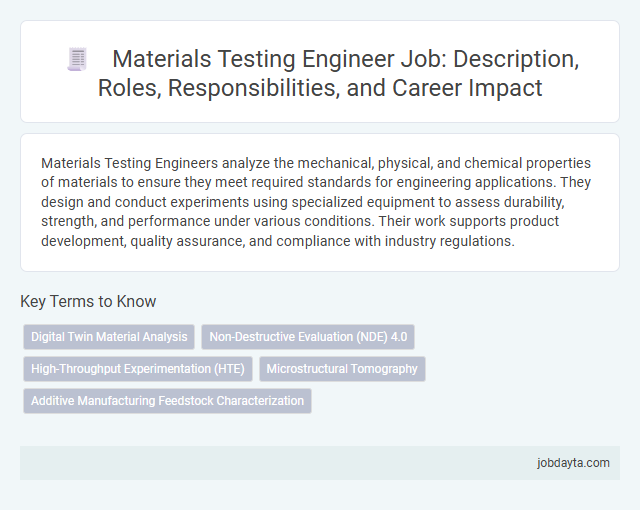 Materials Testing Engineer Job: Description, Roles, Responsibilities, and Career Impact