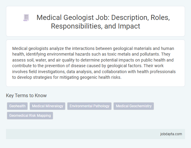Medical Geologist Job: Description, Roles, Responsibilities, and Impact