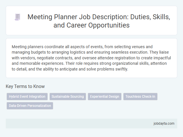 Meeting Planner Job Description: Duties, Skills, and Career Opportunities