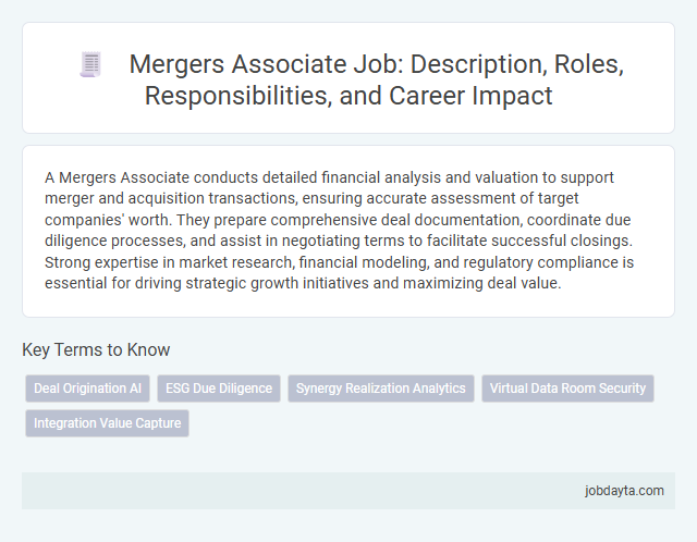 Mergers Associate Job: Description, Roles, Responsibilities, and Career Impact