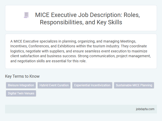 MICE Executive Job Description: Roles, Responsibilities, and Key Skills