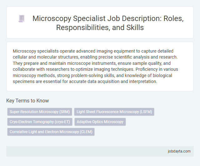 Microscopy Specialist Job Description: Roles, Responsibilities, and Skills