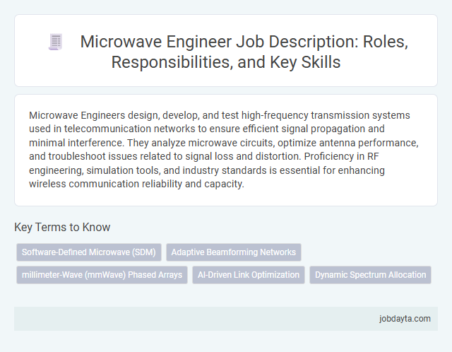 Microwave Engineer Job Description: Roles, Responsibilities, and Key Skills