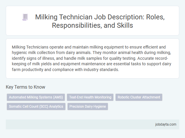 Milking Technician Job Description: Roles, Responsibilities, and Skills