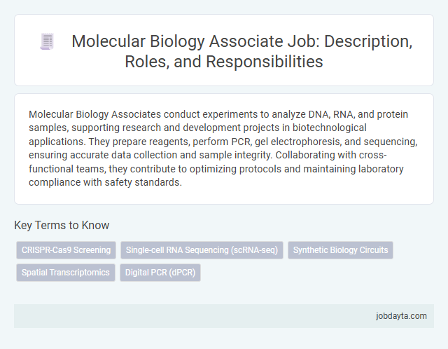 Molecular Biology Associate Job: Description, Roles, and Responsibilities