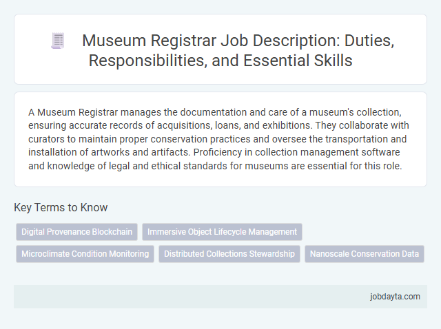 Museum Registrar Job Description: Duties, Responsibilities, and Essential Skills