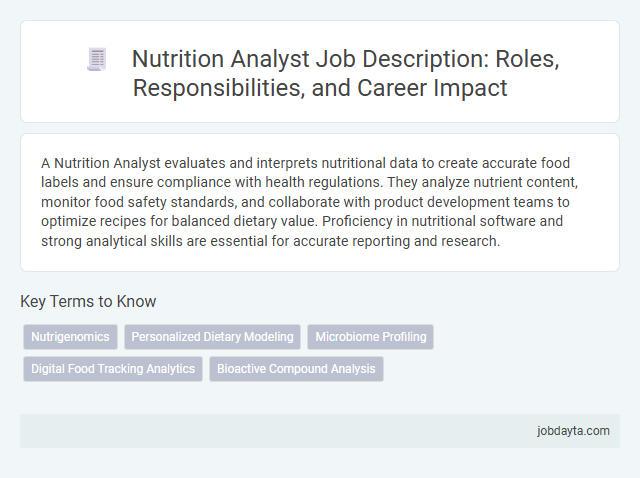 Nutrition Analyst Job Description: Roles, Responsibilities, and Career Impact