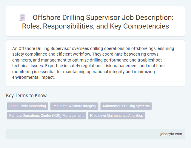 Offshore Drilling Supervisor Job Description: Roles, Responsibilities, and Key Competencies