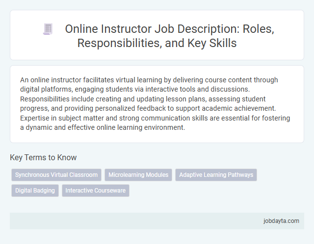Online Instructor Job Description: Roles, Responsibilities, and Key Skills