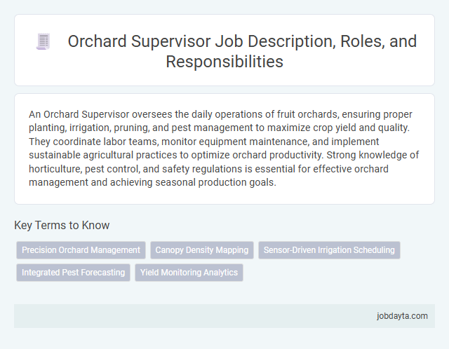 Orchard Supervisor Job Description, Roles, and Responsibilities