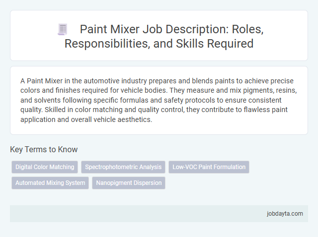 Paint Mixer Job Description: Roles, Responsibilities, and Skills Required
