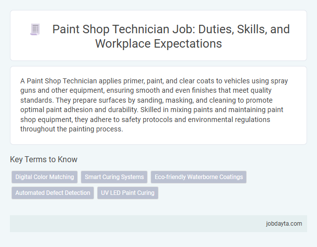 Paint Shop Technician Job: Duties, Skills, and Workplace Expectations