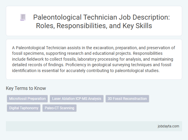 Paleontological Technician Job Description: Roles, Responsibilities, and Key Skills
