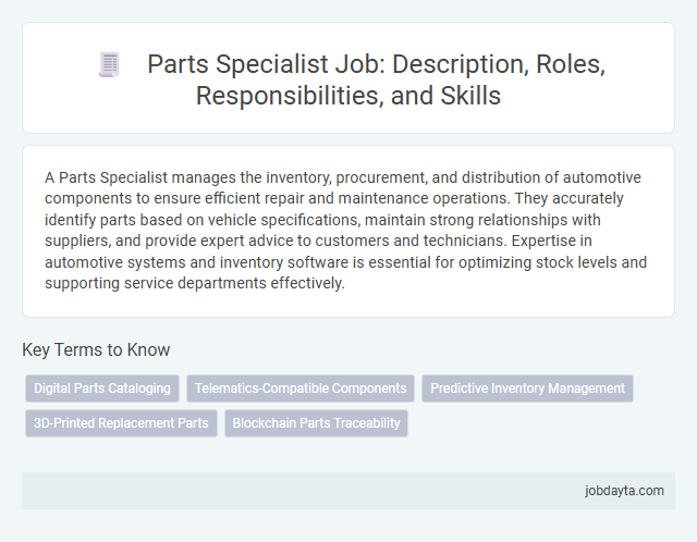 Parts Specialist Job: Description, Roles, Responsibilities, and Skills