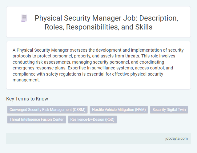 Physical Security Manager Job: Description, Roles, Responsibilities, and Skills