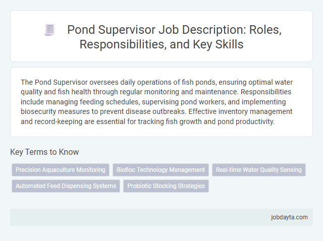 Pond Supervisor Job Description: Roles, Responsibilities, and Key Skills
