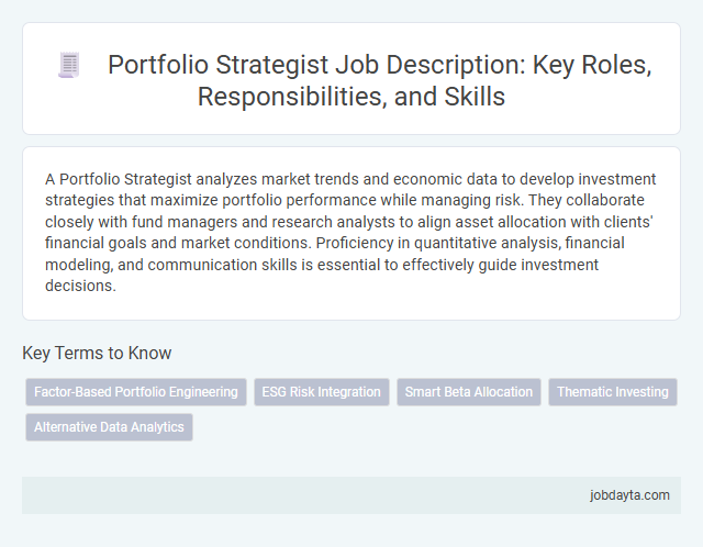 Portfolio Strategist Job Description: Key Roles, Responsibilities, and Skills