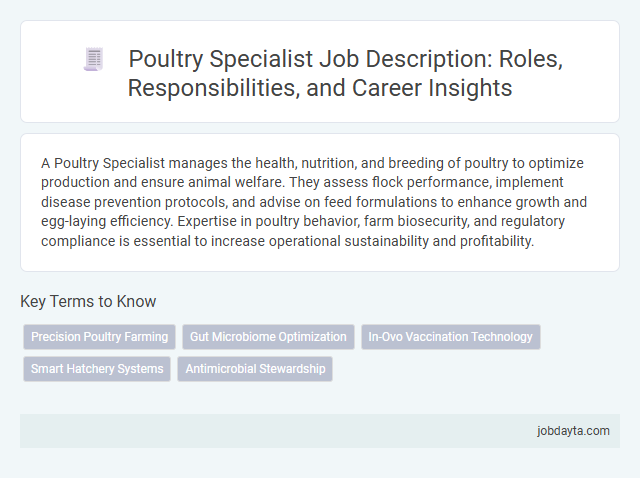 Poultry Specialist Job Description: Roles, Responsibilities, and Career Insights