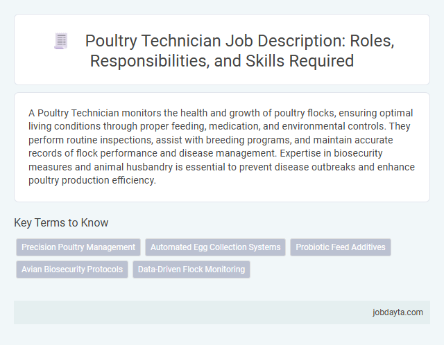 Poultry Technician Job Description: Roles, Responsibilities, and Skills Required