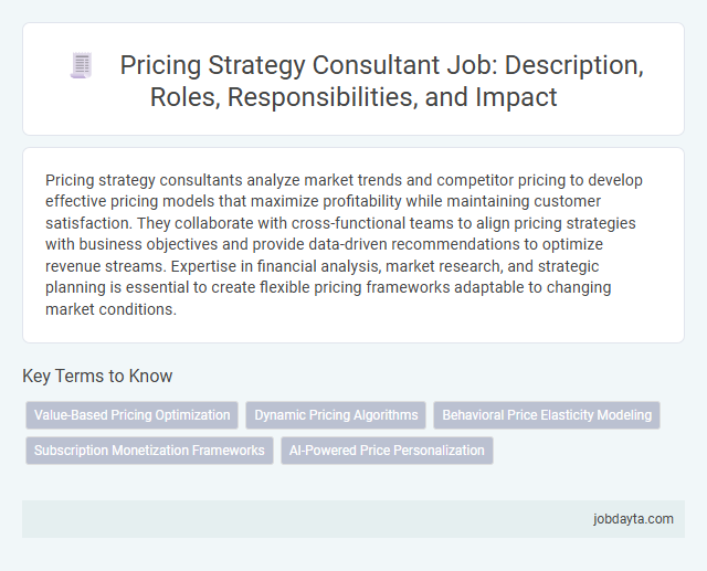 Pricing Strategy Consultant Job: Description, Roles, Responsibilities, and Impact