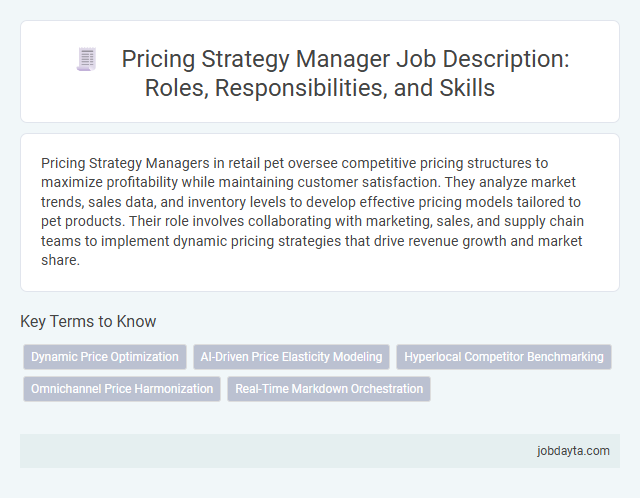 Pricing Strategy Manager Job Description: Roles, Responsibilities, and Skills