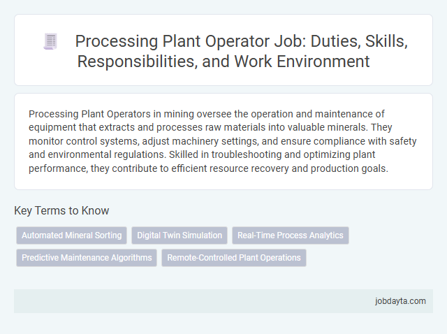 Processing Plant Operator Job: Duties, Skills, Responsibilities, and Work Environment