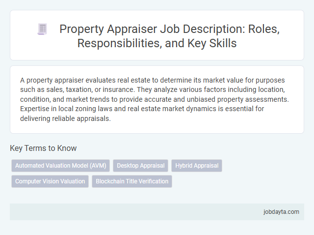 Property Appraiser Job Description: Roles, Responsibilities, and Key Skills