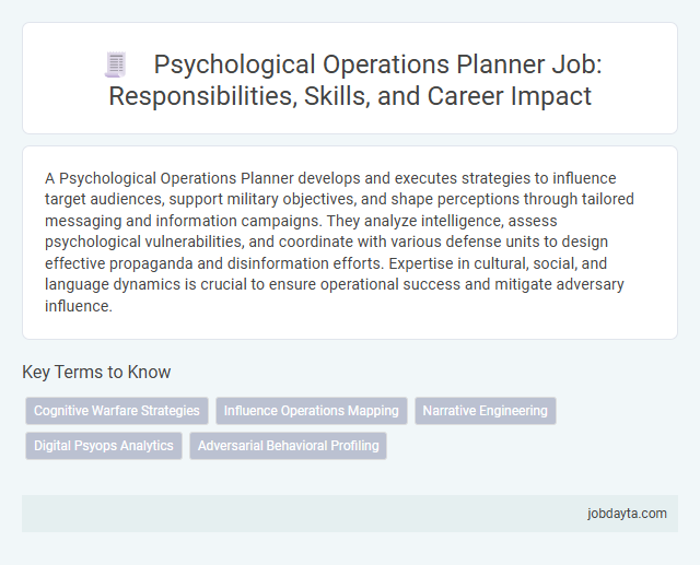 Psychological Operations Planner Job: Responsibilities, Skills, and Career Impact