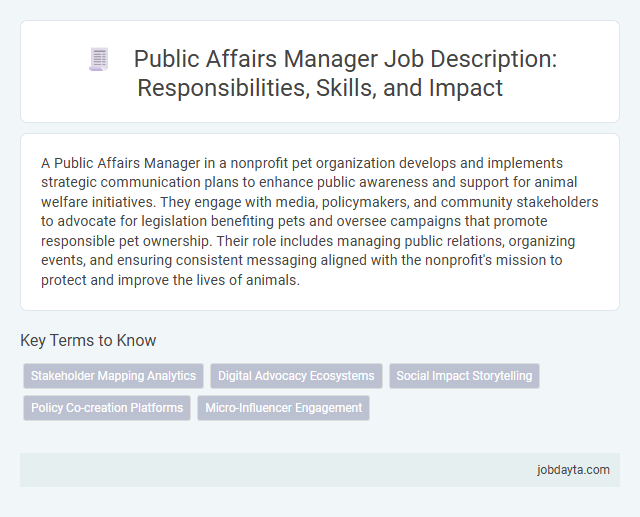 Public Affairs Manager Job Description: Responsibilities, Skills, and Impact