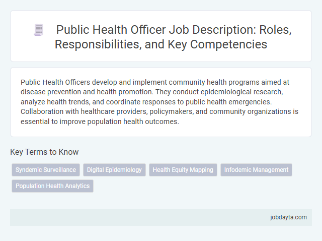 Public Health Officer Job Description: Roles, Responsibilities, and Key Competencies