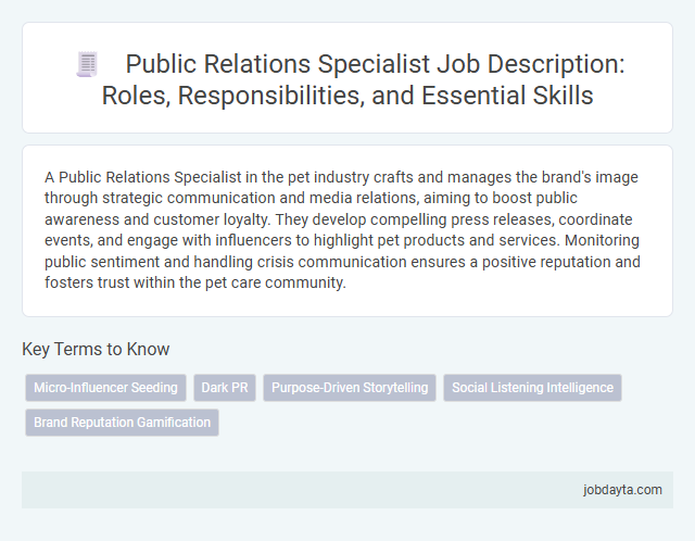 Public Relations Specialist Job Description: Roles, Responsibilities, and Essential Skills