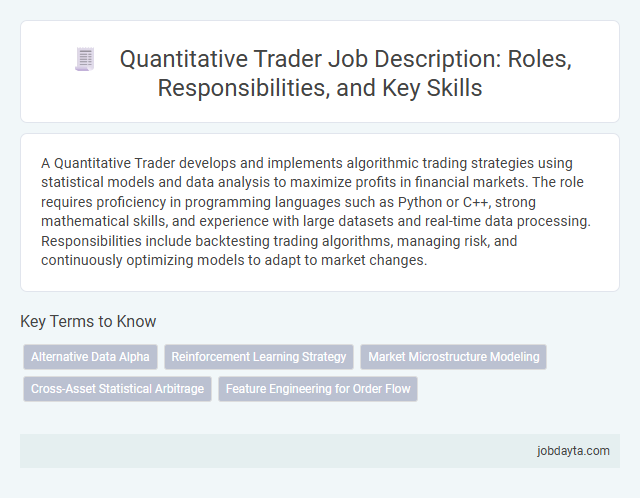 Quantitative Trader Job Description: Roles, Responsibilities, and Key Skills