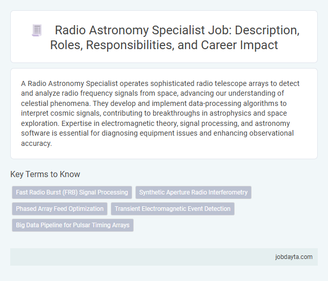 Radio Astronomy Specialist Job: Description, Roles, Responsibilities, and Career Impact