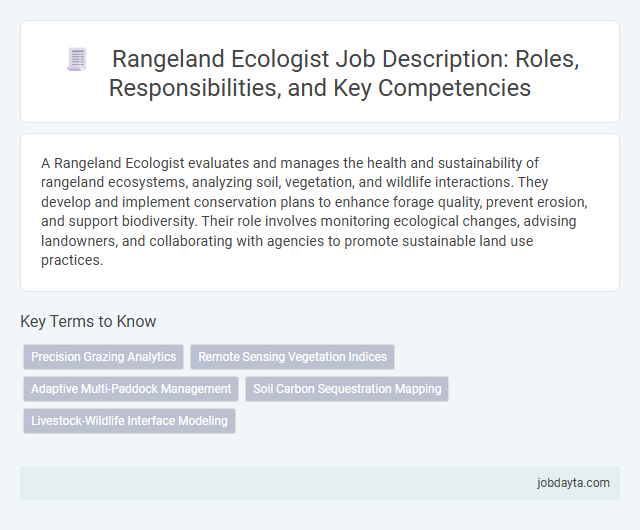 Rangeland Ecologist Job Description: Roles, Responsibilities, and Key Competencies