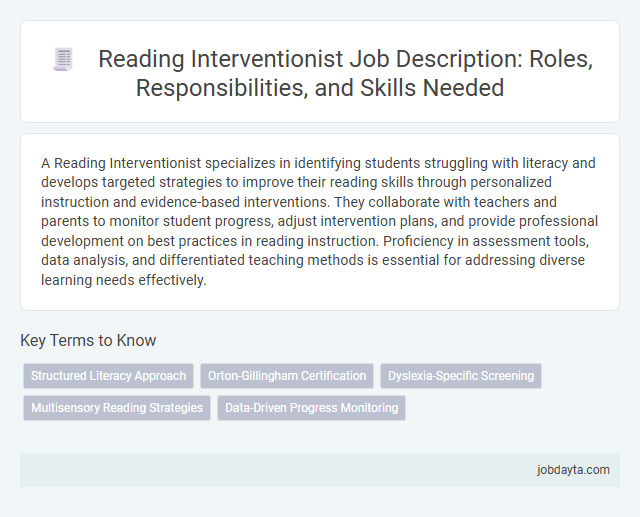 Reading Interventionist Job Description: Roles, Responsibilities, and Skills Needed