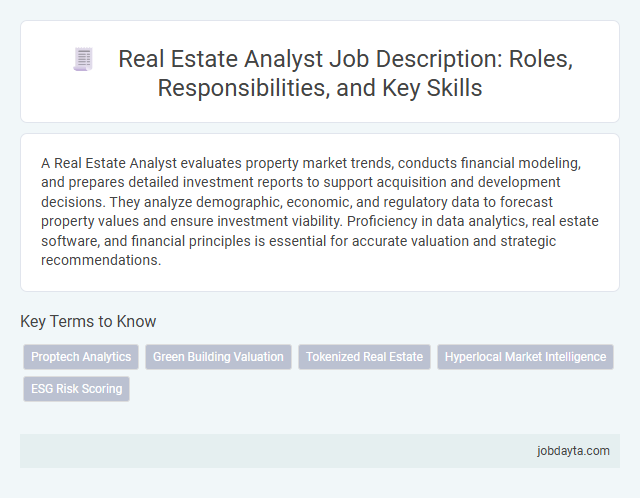 Real Estate Analyst Job Description: Roles, Responsibilities, and Key Skills