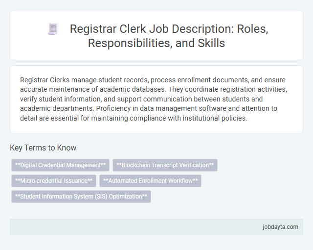 Registrar Clerk Job Description: Roles, Responsibilities, and Skills