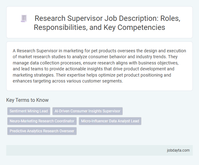 Research Supervisor Job Description: Roles, Responsibilities, and Key Competencies