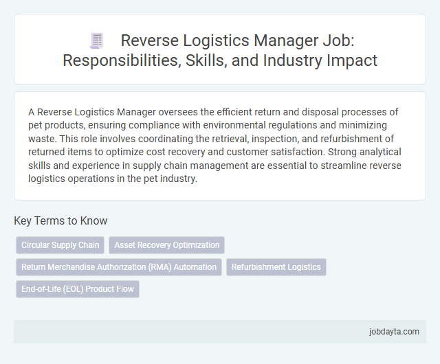 Reverse Logistics Manager Job: Responsibilities, Skills, and Industry Impact
