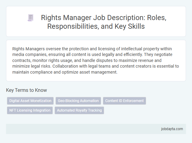 Rights Manager Job Description: Roles, Responsibilities, and Key Skills